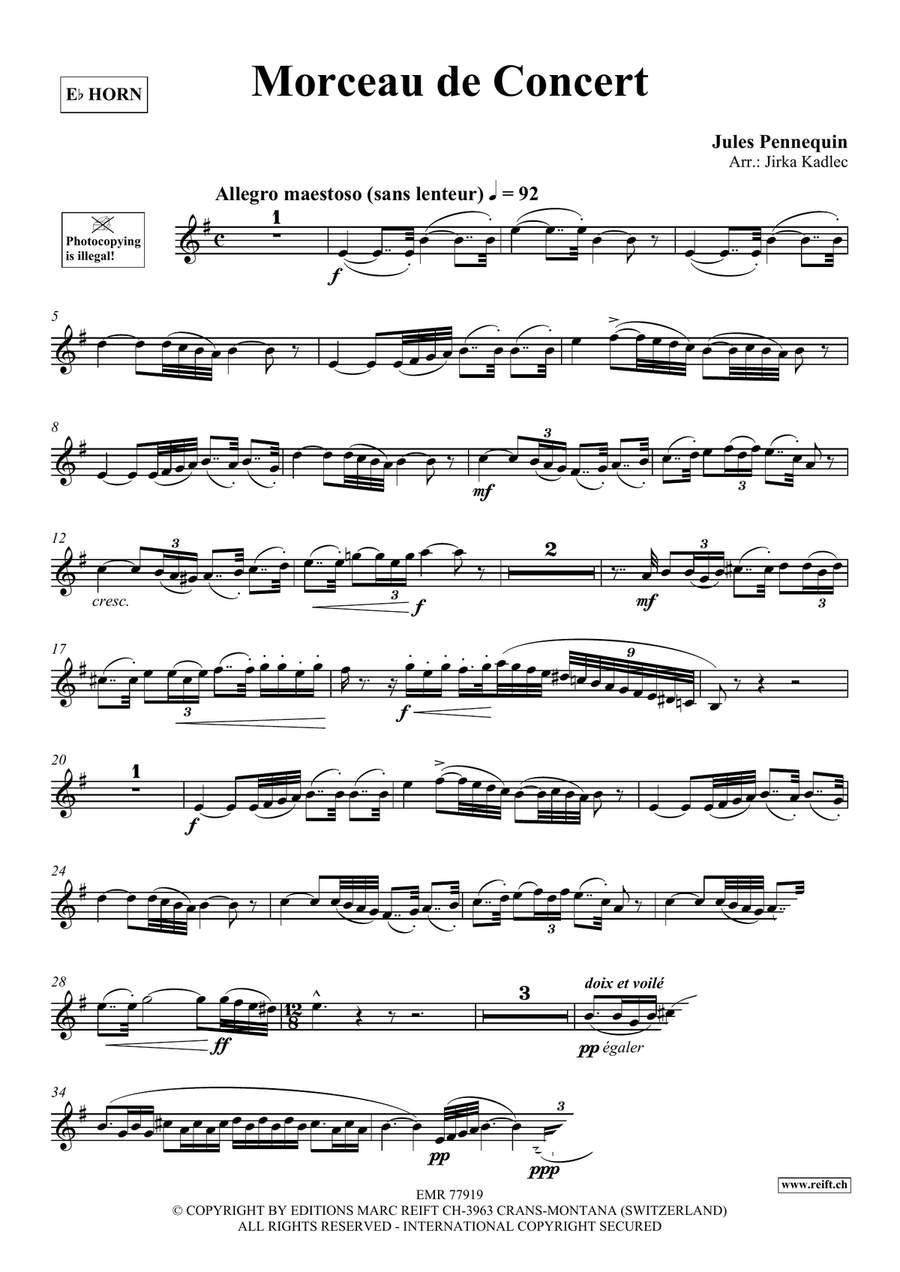 Morceau de Concert Morceau de Concert Horn scores gallery preview page 3