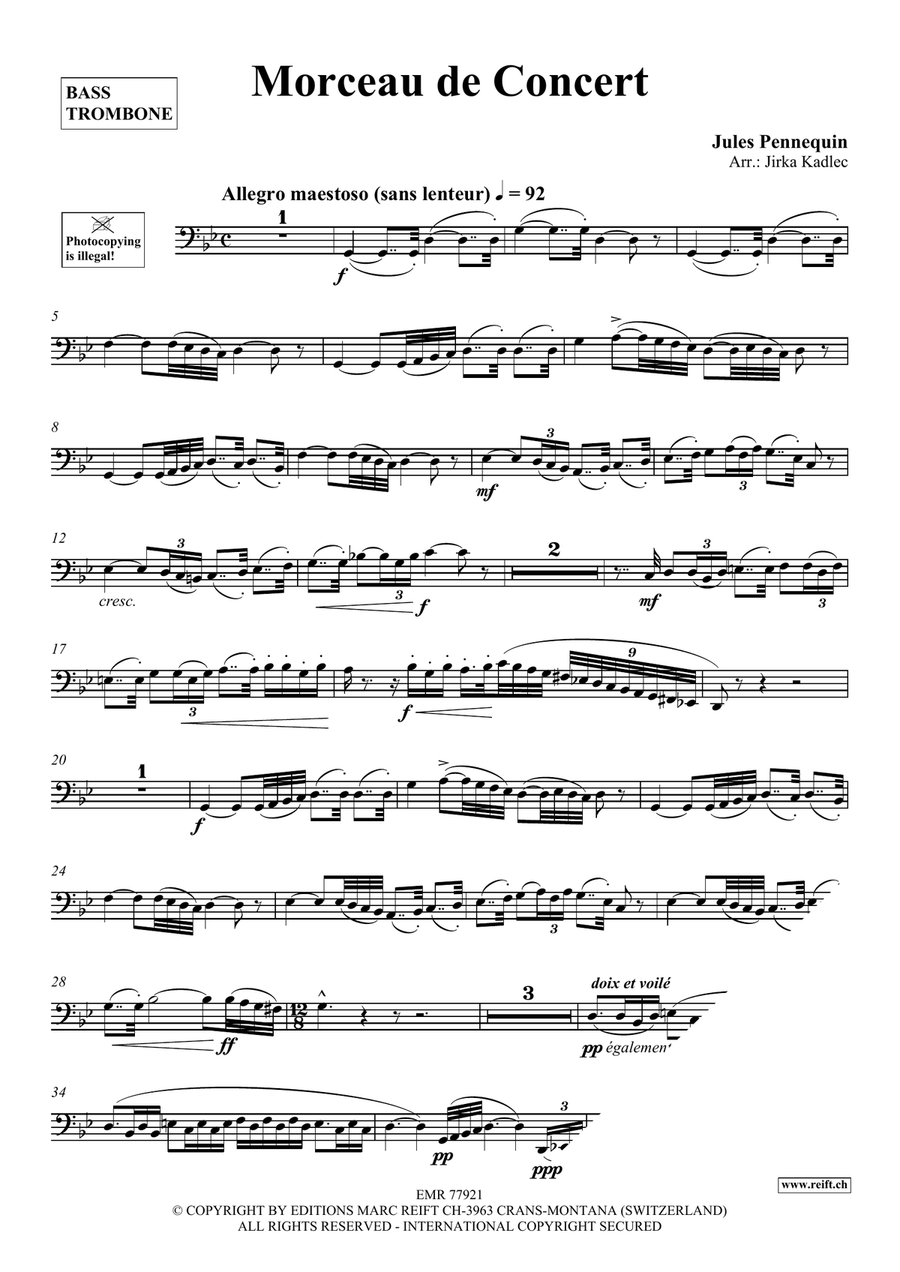 Morceau de Concert Morceau de Concert Bass Trombone scores gallery preview page 3