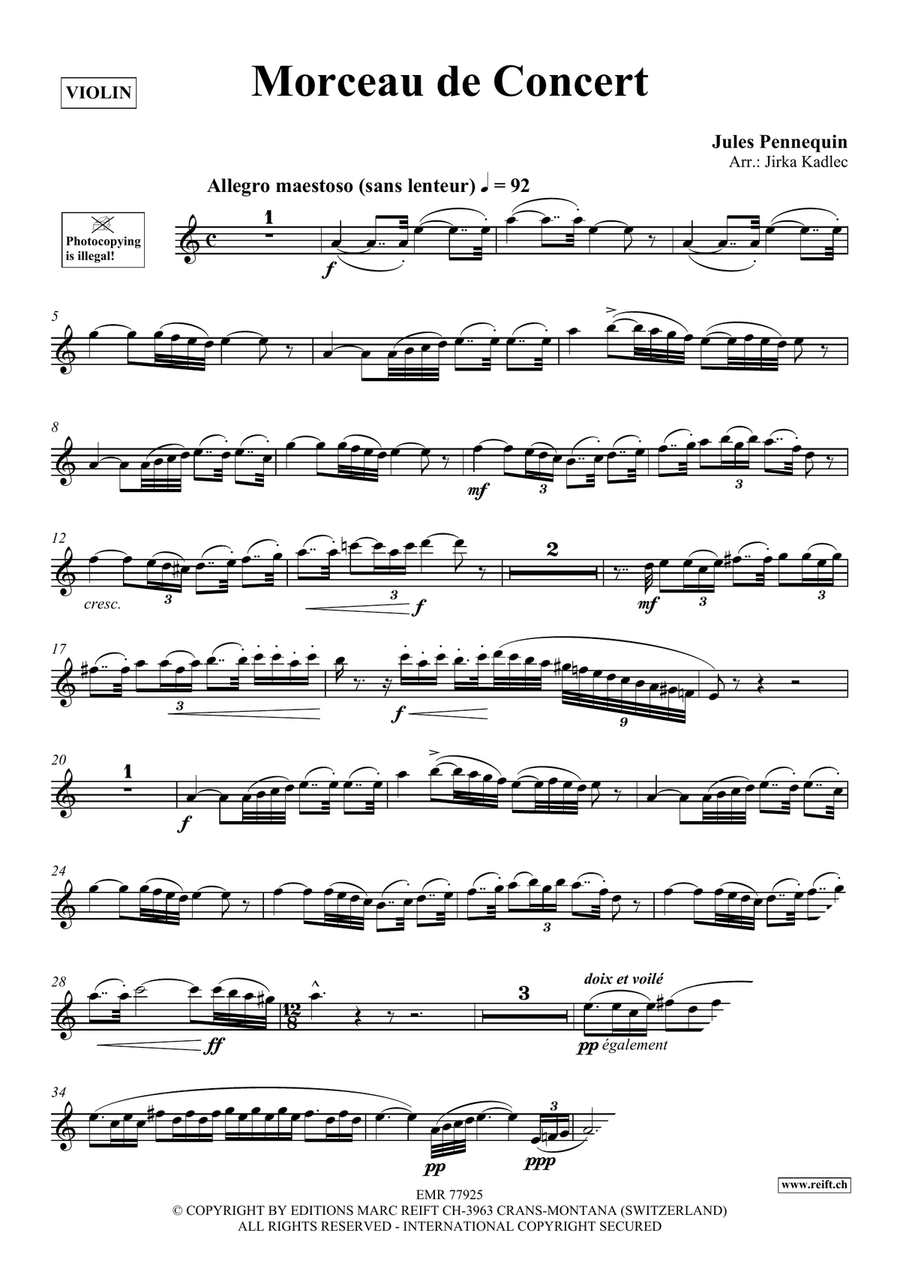 Morceau de Concert Morceau de Concert Violin Solo scores gallery preview page 3