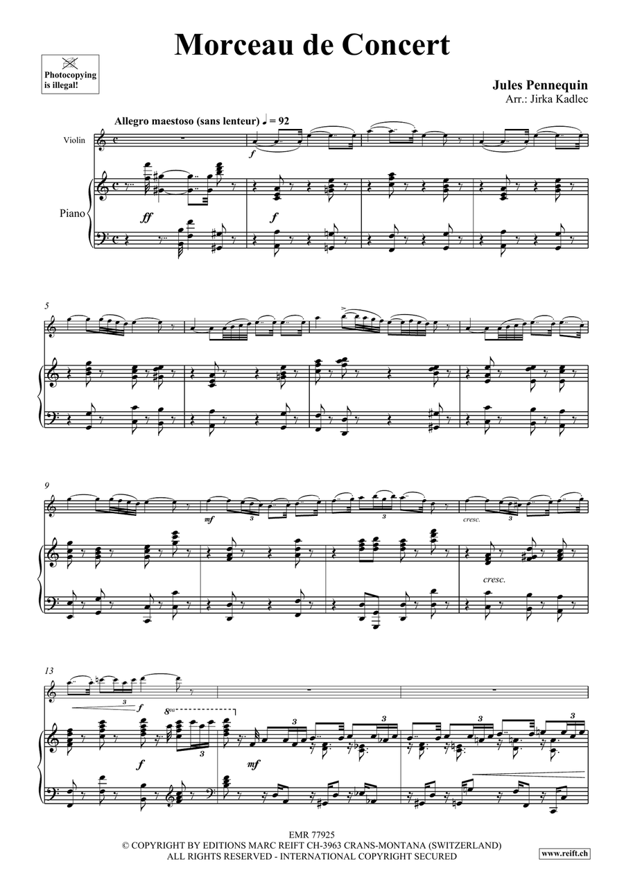 Morceau de Concert Morceau de Concert Violin Solo scores gallery preview page 4