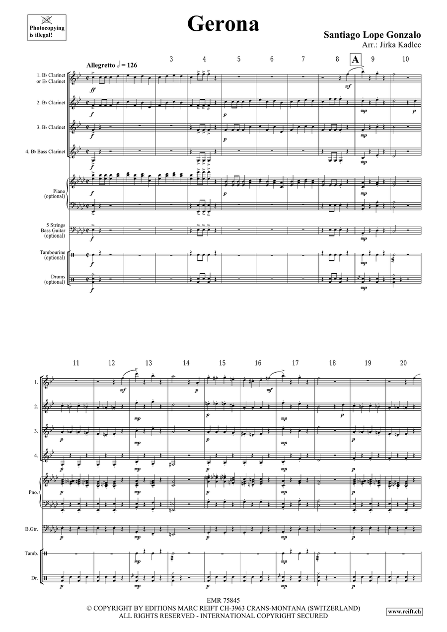 Gerona Gerona Clarinet Quartet scores gallery preview page 3
