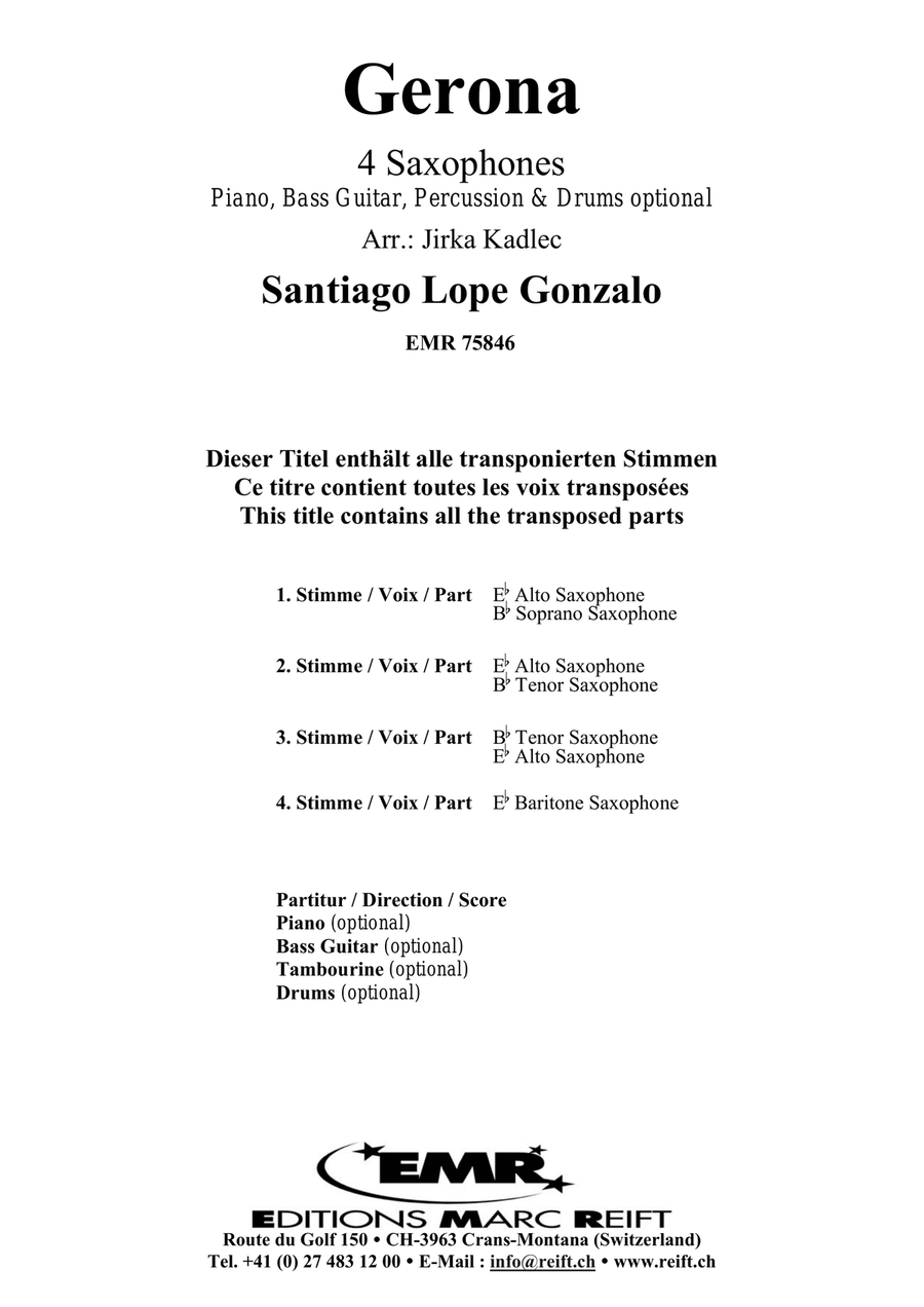 Gerona Gerona Saxophone Quartet scores gallery preview page 2