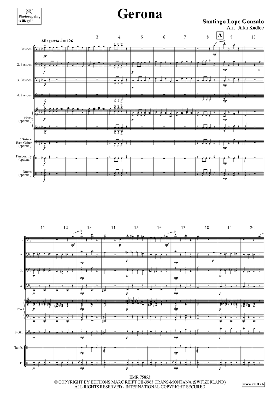 Gerona Gerona Bassoon Quartet scores gallery preview page 3