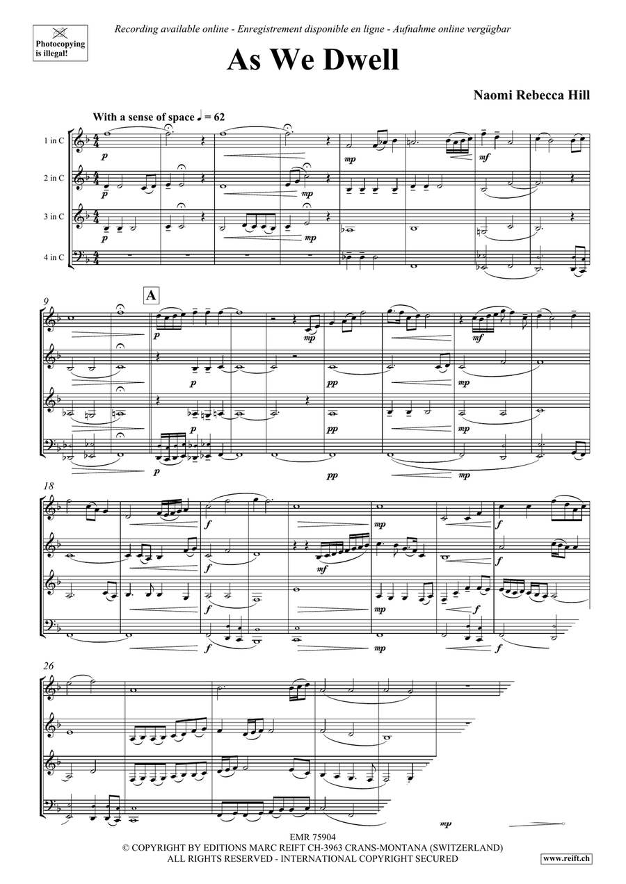As We Dwell As We Dwell Brass Quartet scores gallery preview page 4