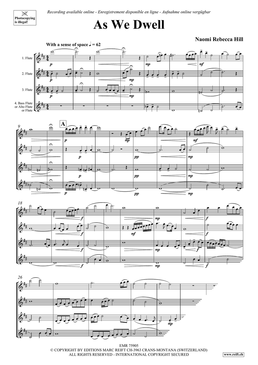 As We Dwell As We Dwell Flute Quartet scores gallery preview page 4