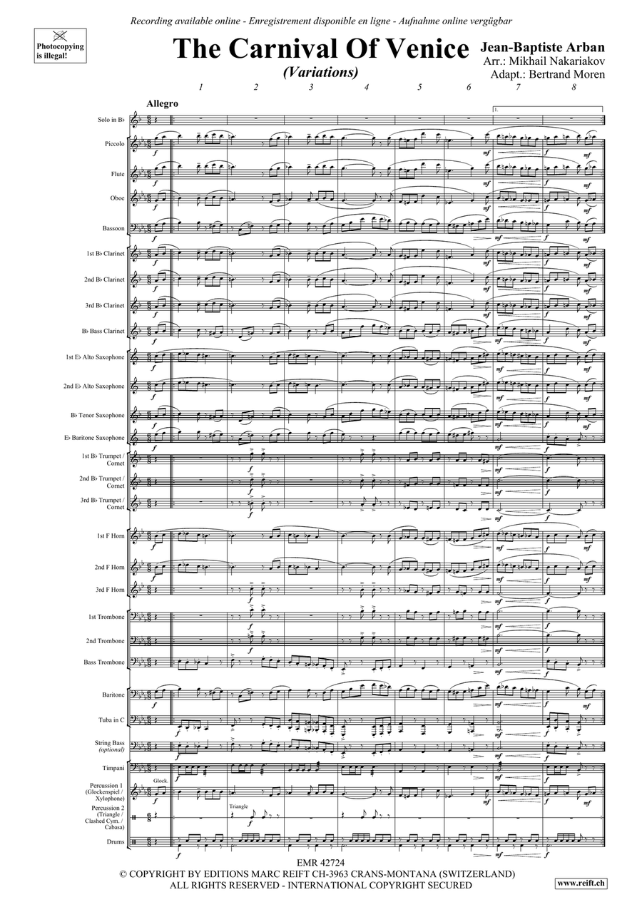 The Carnival Of Venice The Carnival Of Venice Concert Band scores gallery preview page 3
