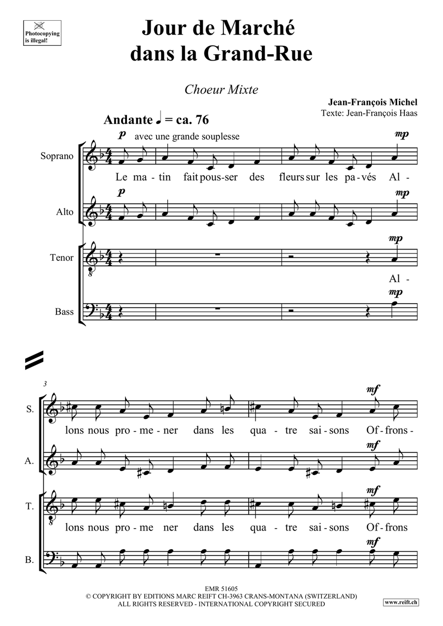 Jour de Marché dans la Grand-Rue Mixed Choir scores gallery preview page 4