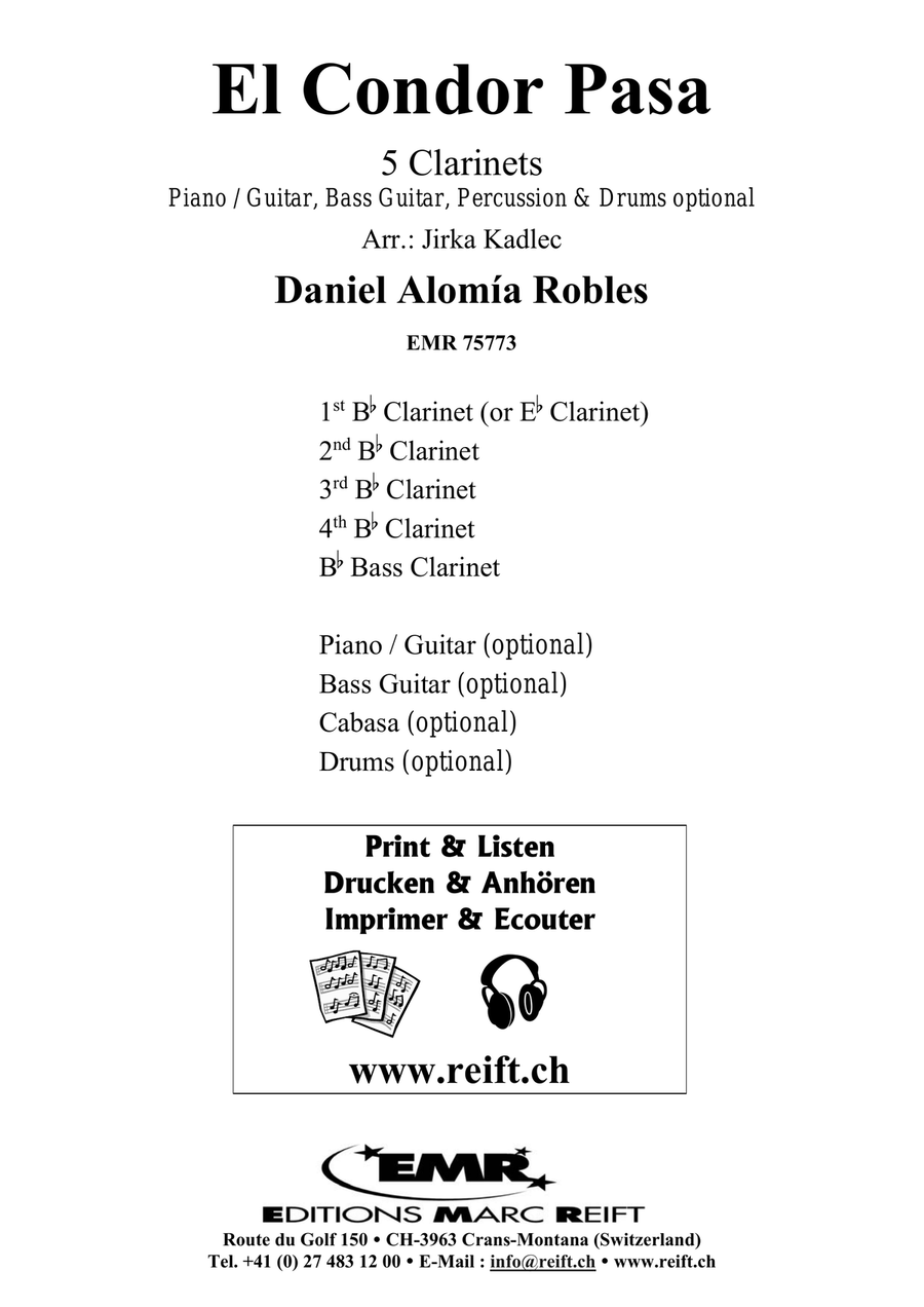 El Condor Pasa El Condor Pasa Clarinet Quintet scores gallery preview page 2