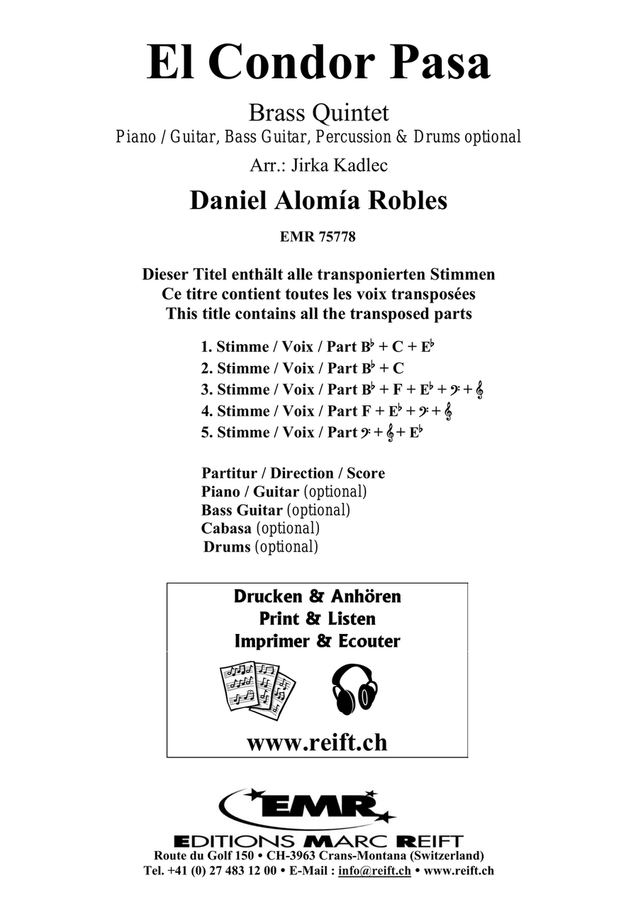 El Condor Pasa El Condor Pasa Brass Quintet scores gallery preview page 2