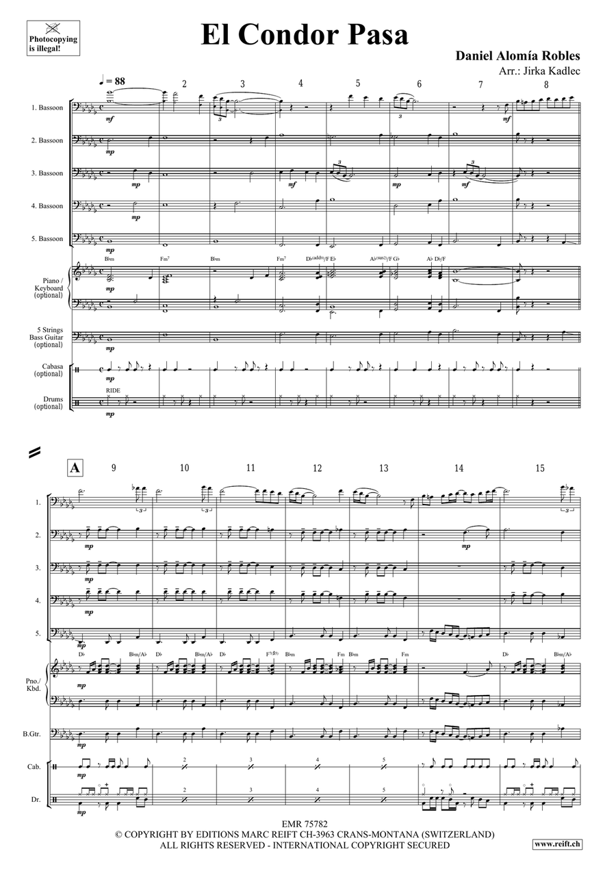 El Condor Pasa El Condor Pasa Bassoon scores gallery preview page 3