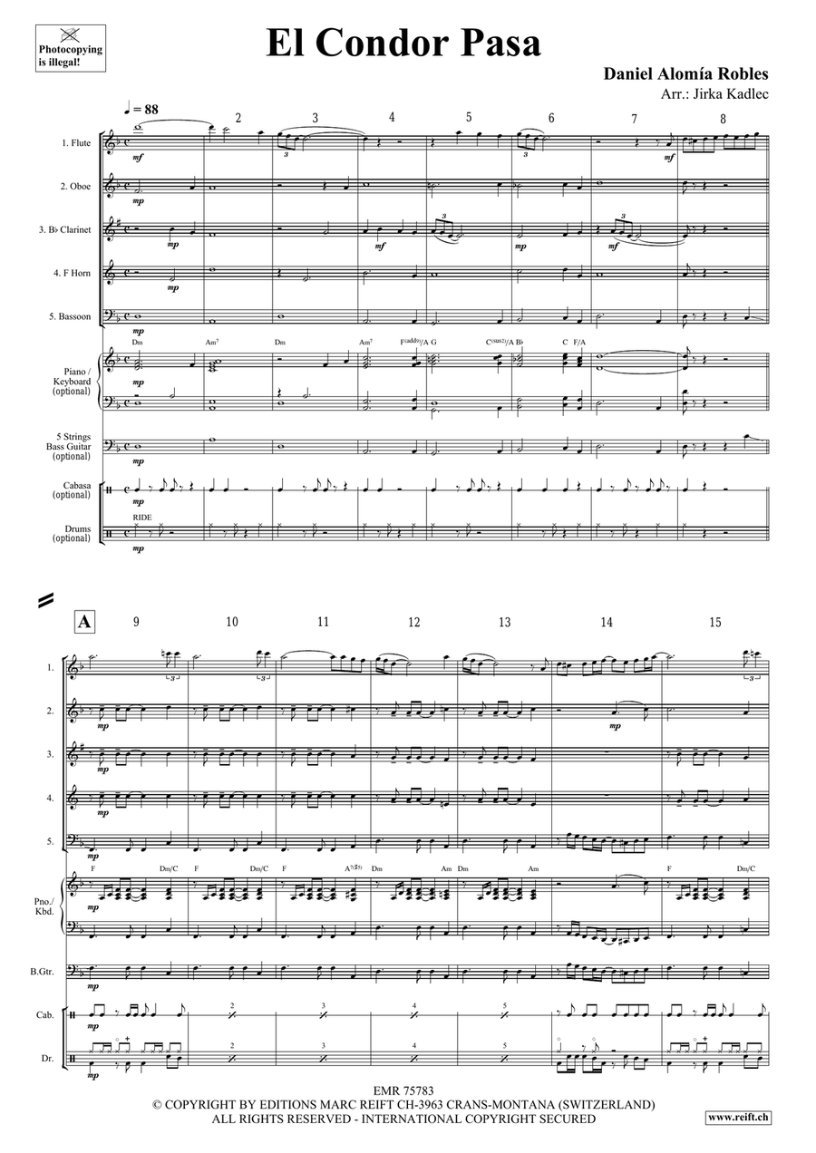 El Condor Pasa El Condor Pasa Woodwind Quintet scores gallery preview page 3