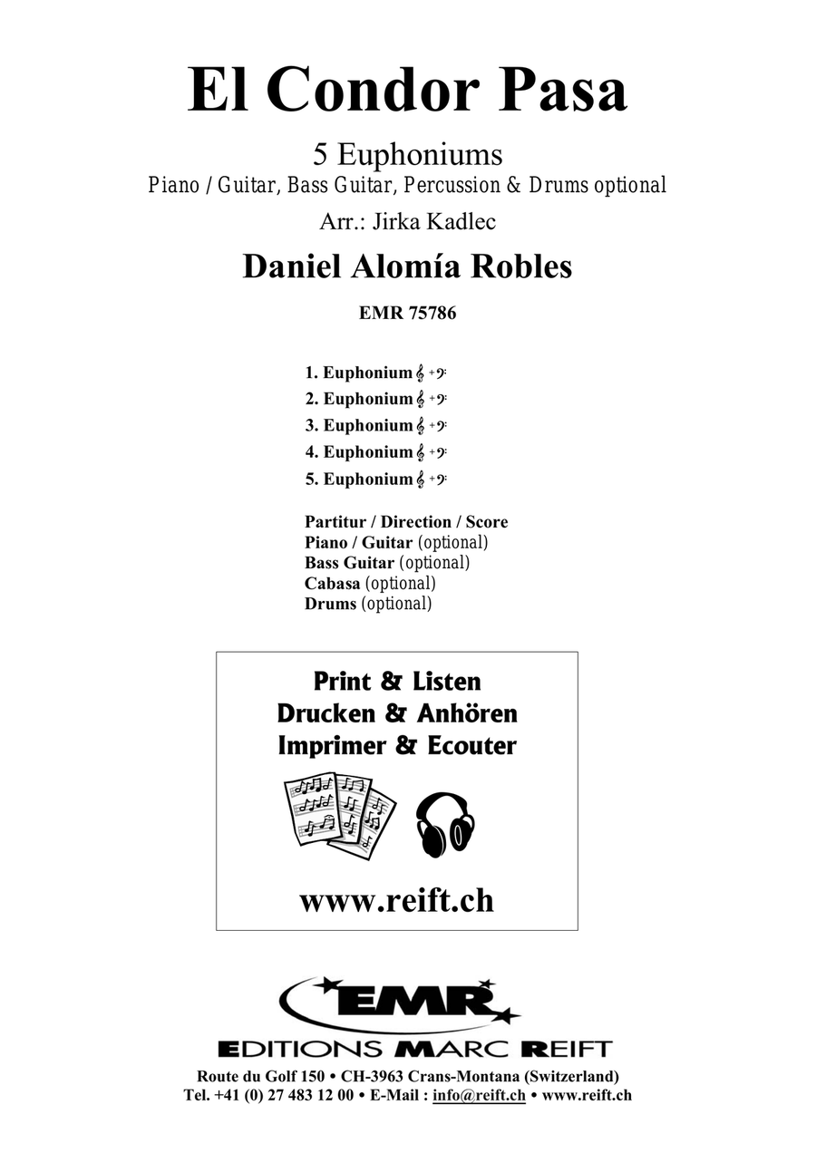 El Condor Pasa El Condor Pasa Euphonium Quintet scores gallery preview page 2