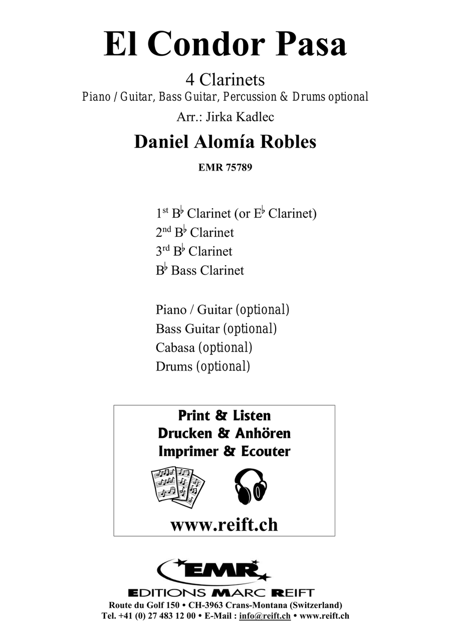 El Condor Pasa El Condor Pasa Clarinet Quartet scores gallery preview page 2
