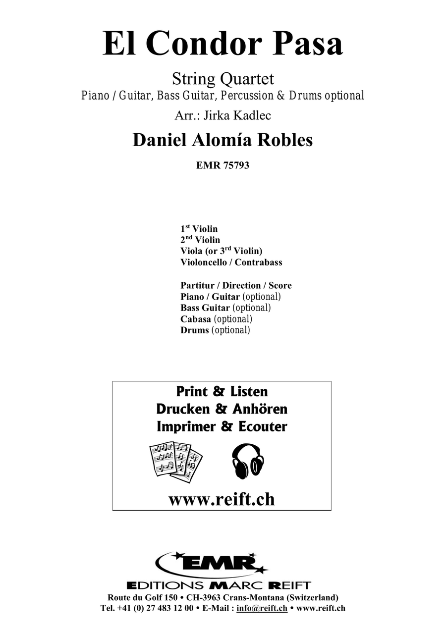 El Condor Pasa El Condor Pasa String Quartet scores gallery preview page 2