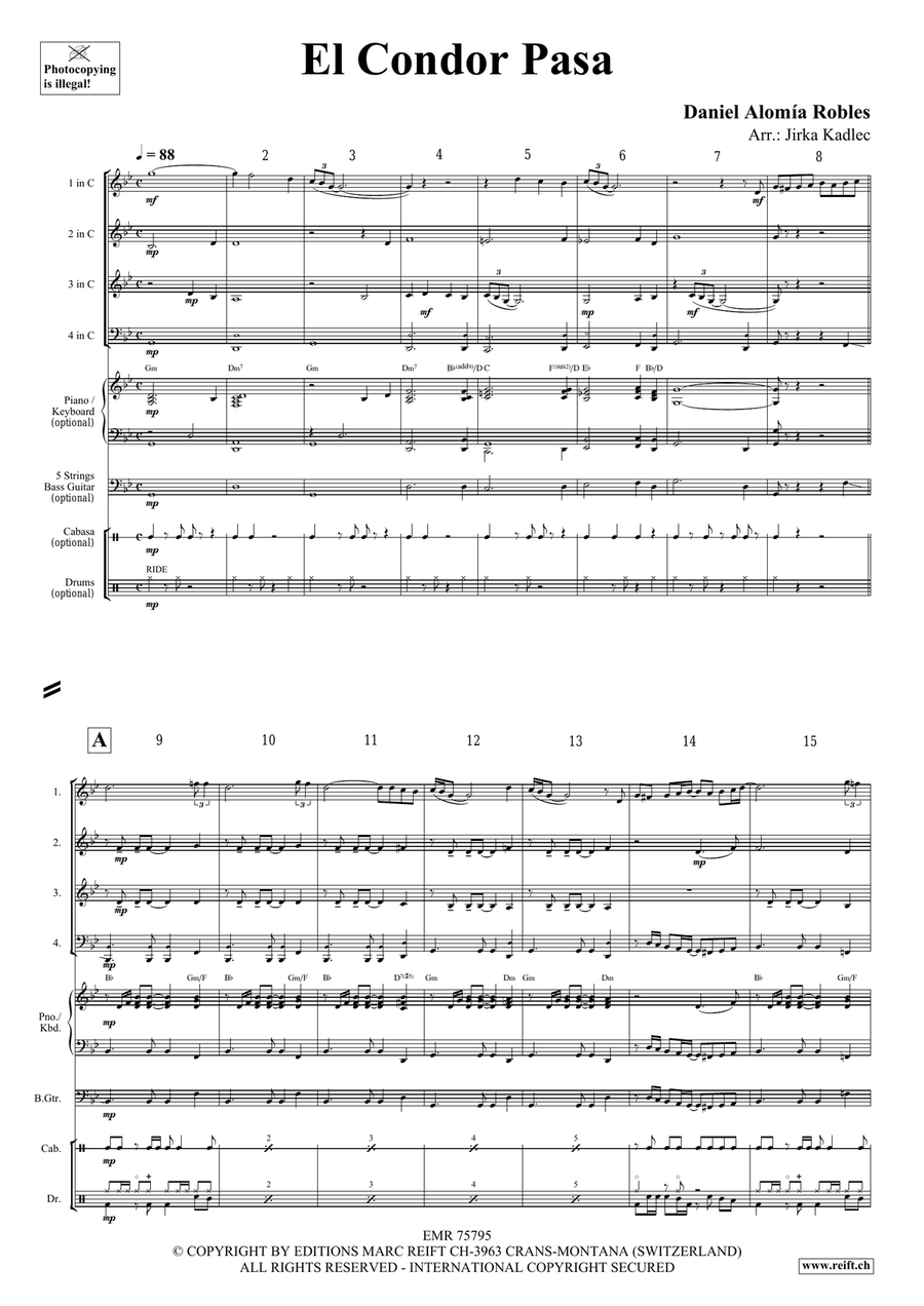 El Condor Pasa El Condor Pasa Woodwind Quartet scores gallery preview page 3