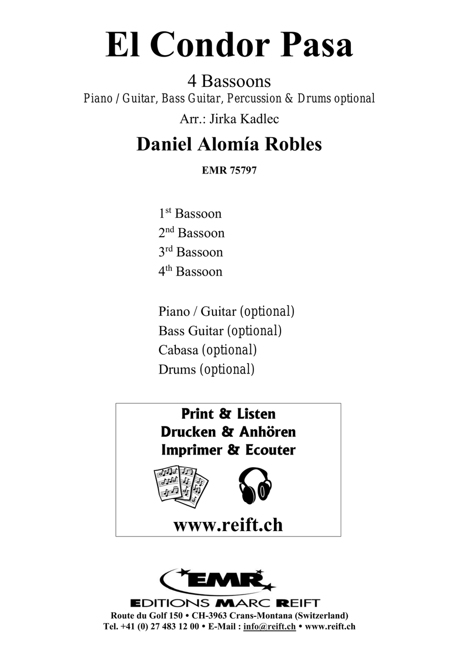 El Condor Pasa El Condor Pasa Bassoon Quartet scores gallery preview page 2