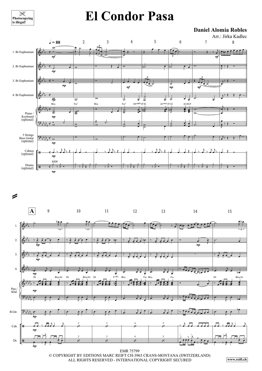 El Condor Pasa El Condor Pasa Euphonium Quartet scores gallery preview page 3