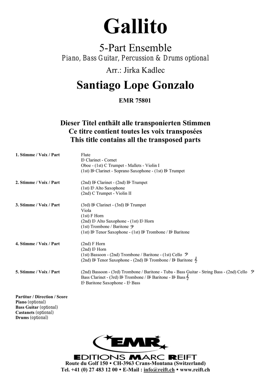 Gallito Score scores gallery preview page 2