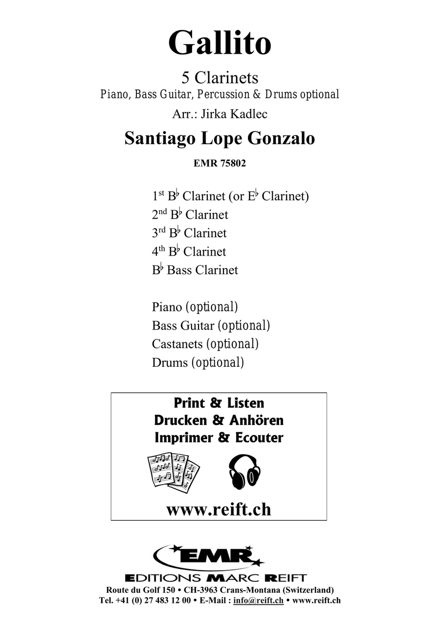 Gallito Gallito Clarinet Quintet scores gallery preview page 2