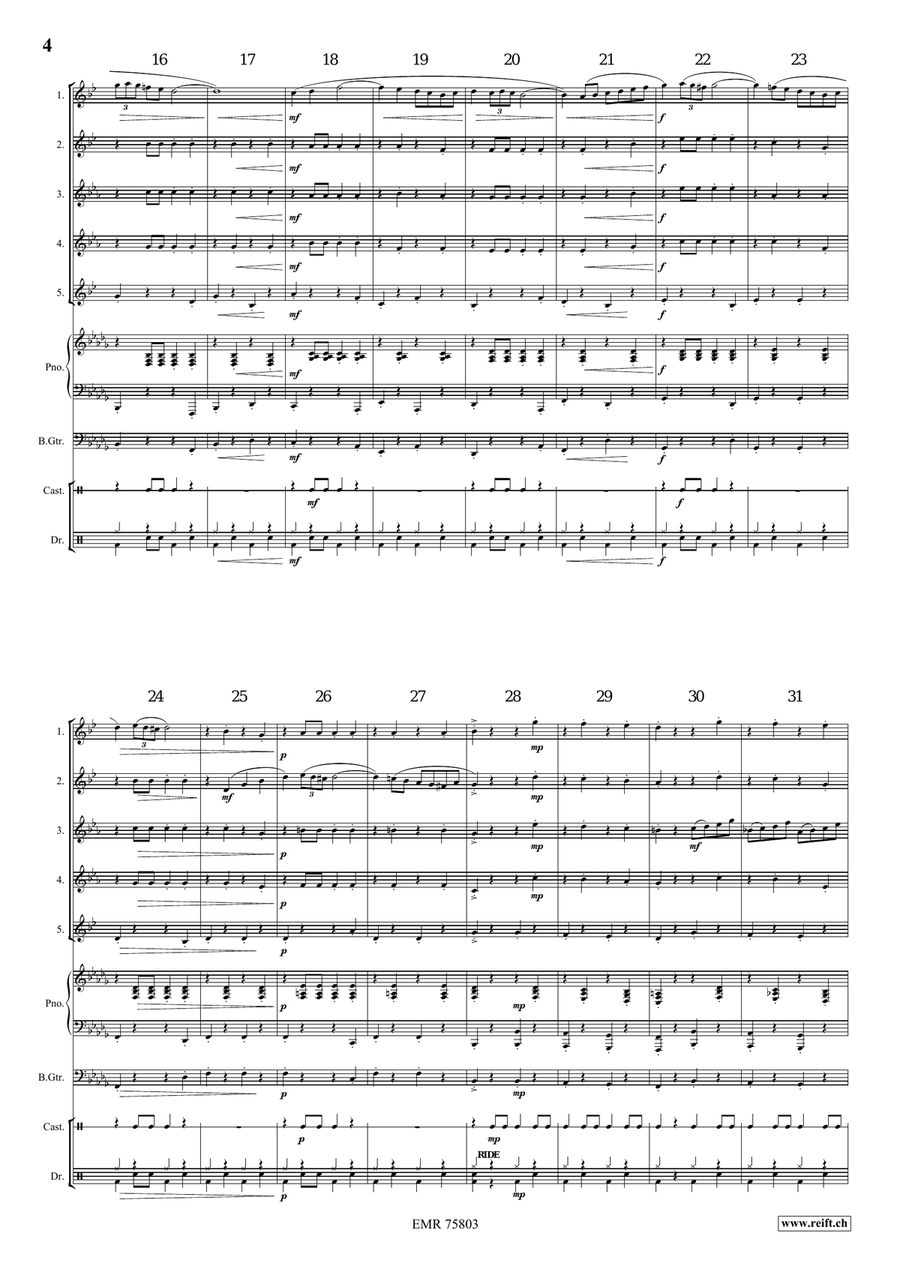 Gallito Gallito Saxophone Quintet scores gallery preview page 4