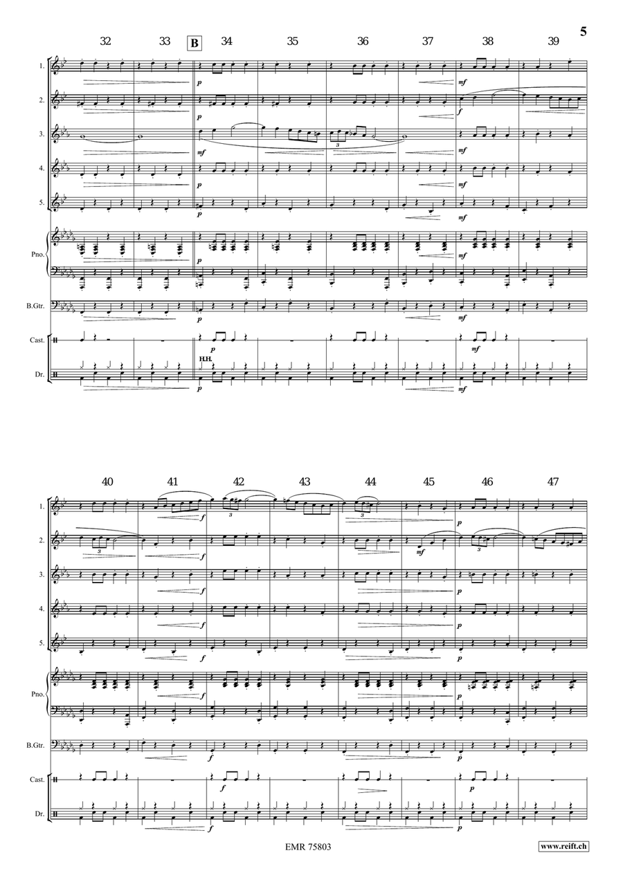 Gallito Gallito Saxophone Quintet scores gallery preview page 5