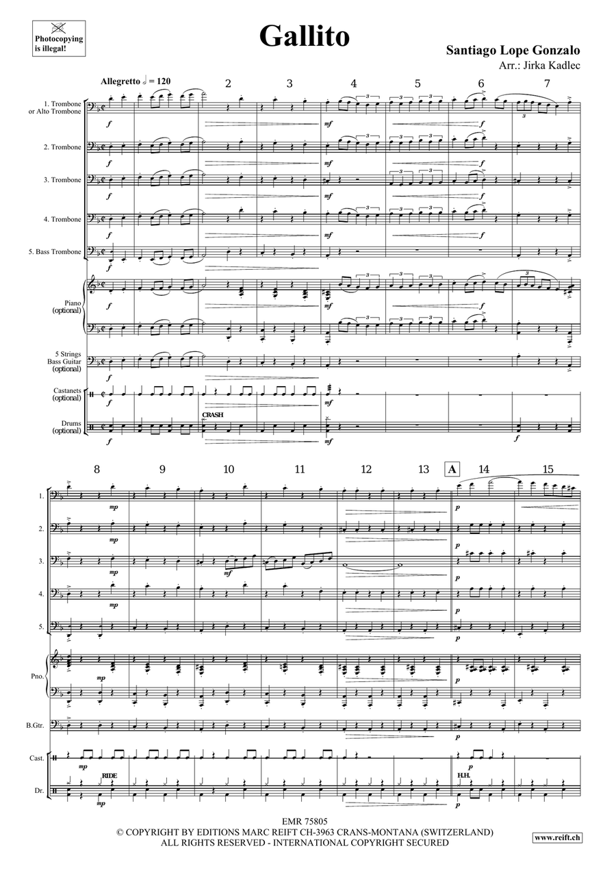 Gallito Gallito Trombone scores gallery preview page 3