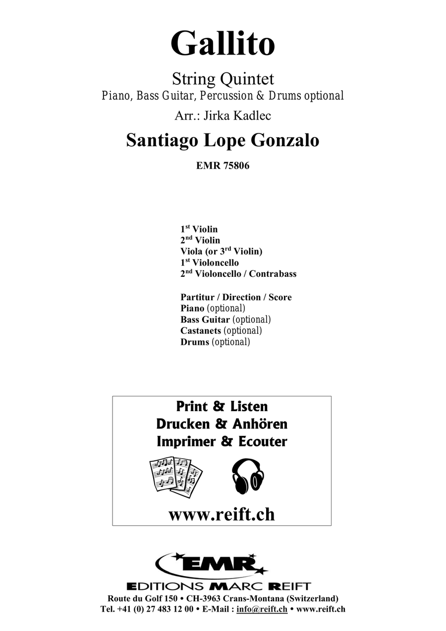 Gallito Gallito String Quintet scores gallery preview page 2