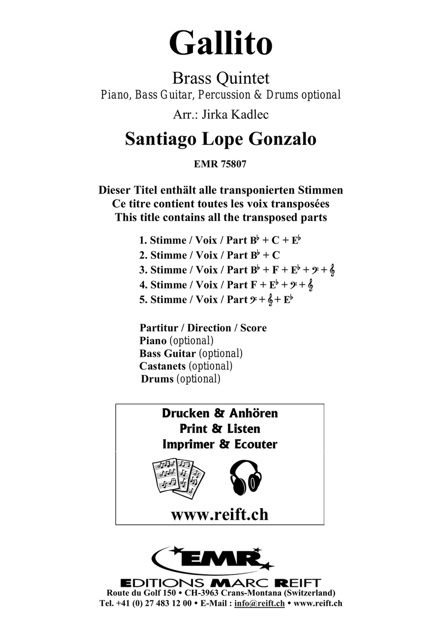Gallito Gallito Brass Quintet scores gallery preview page 2