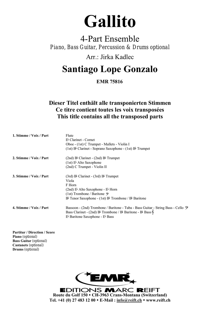 Gallito Gallito Score scores gallery preview page 2