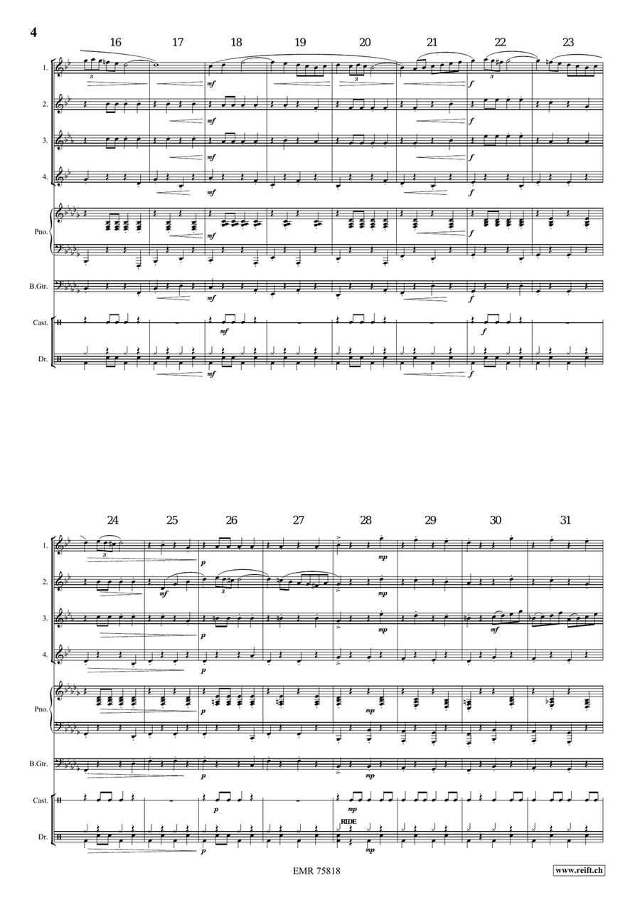 Gallito Gallito Saxophone Quartet scores gallery preview page 4