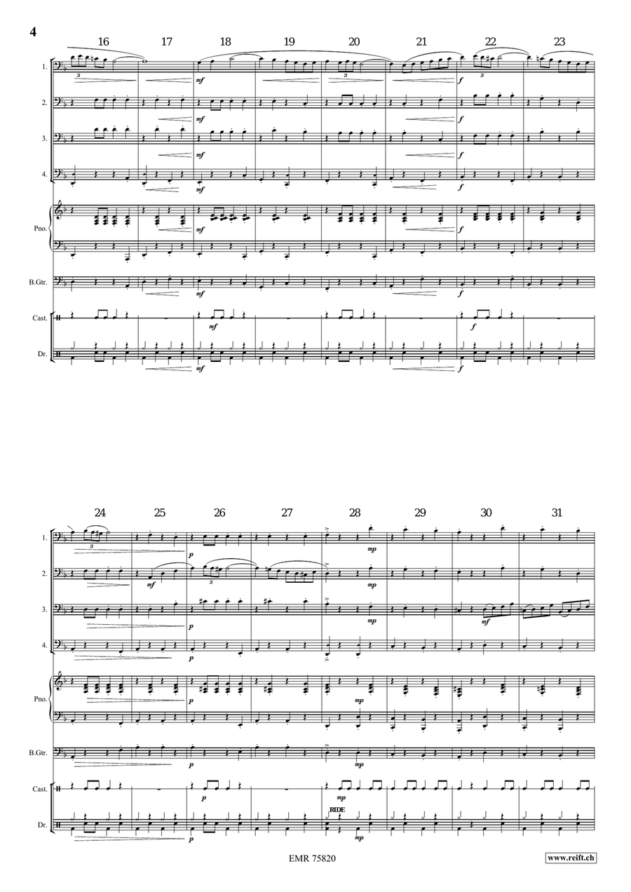 Gallito Gallito Trombone Quartet scores gallery preview page 4