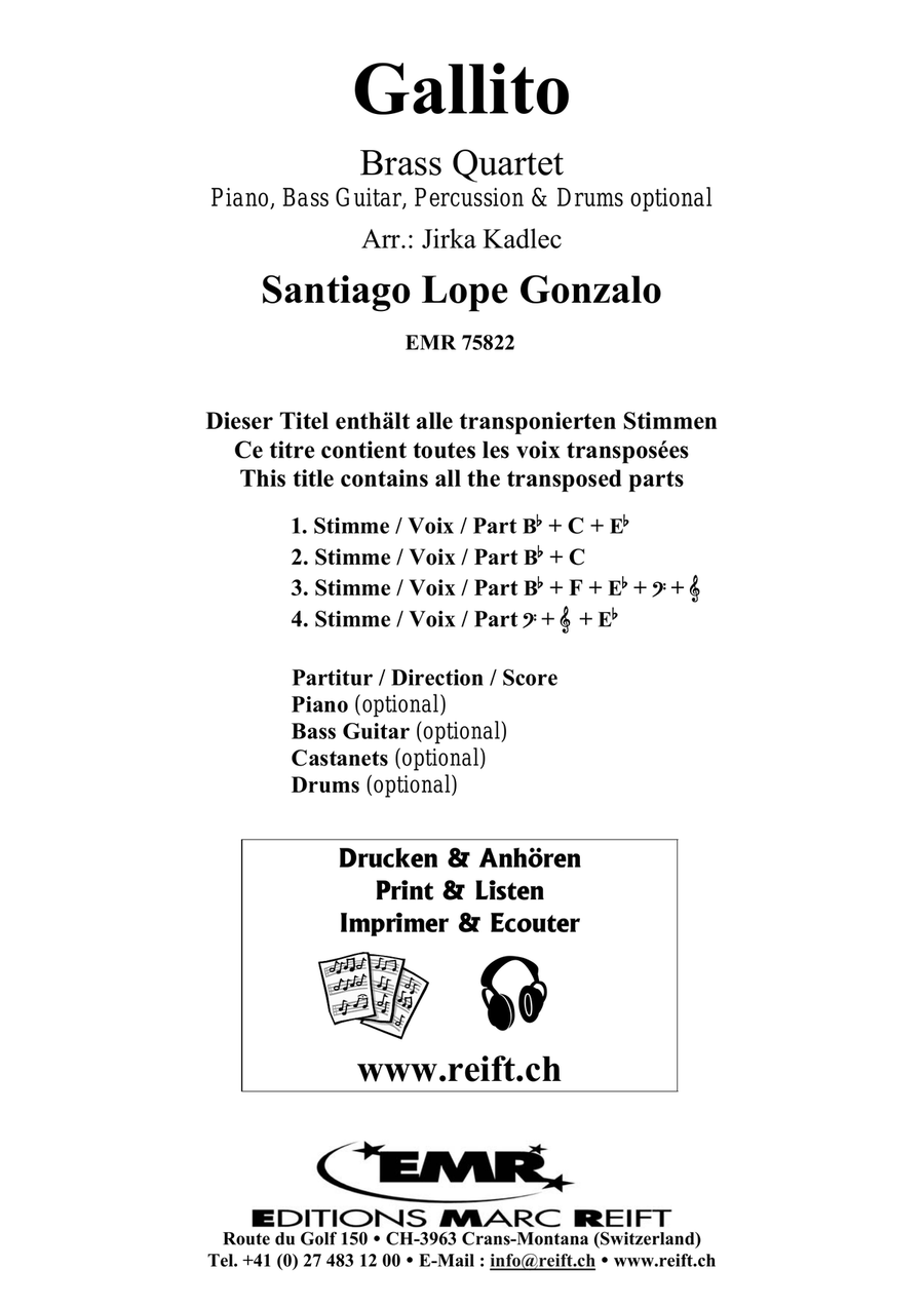 Gallito Brass Quartet scores gallery preview page 2