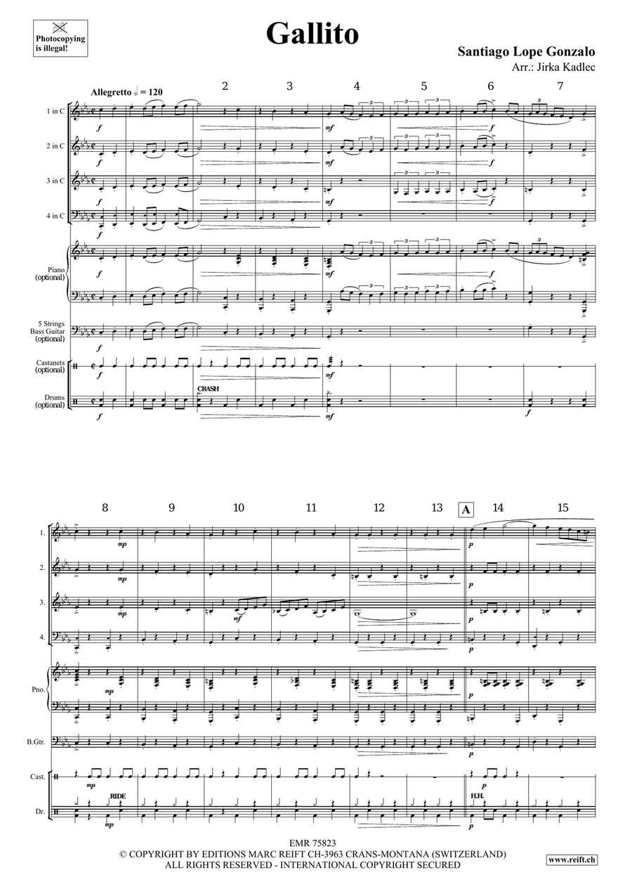 Gallito Gallito Woodwind Quartet scores gallery preview page 3