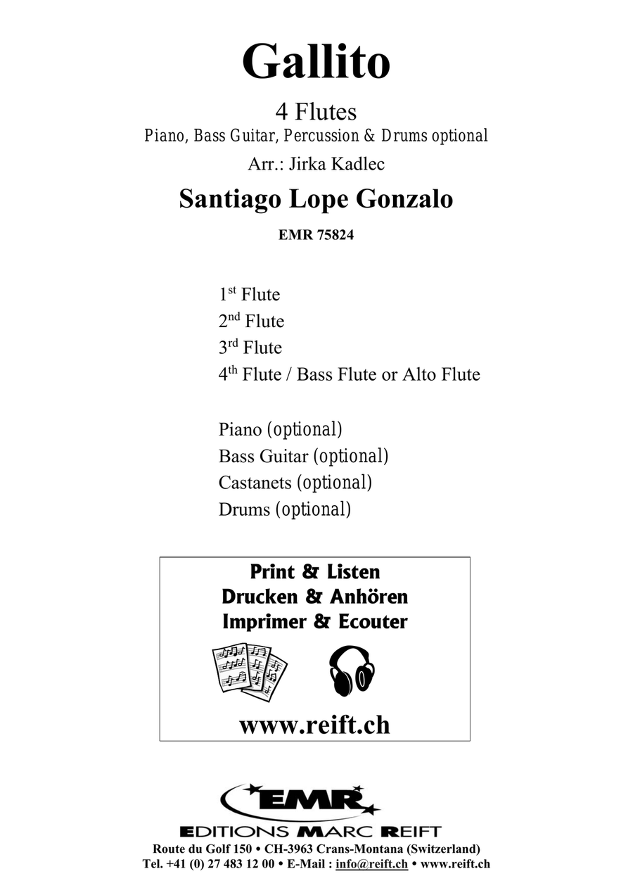 Gallito Gallito Flute Quartet scores gallery preview page 2