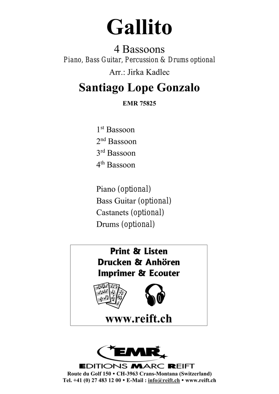 Gallito Gallito Bassoon Quartet scores gallery preview page 2