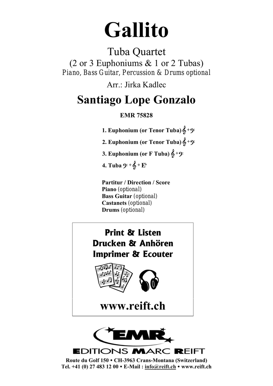 Gallito Gallito Tuba Quartet scores gallery preview page 2