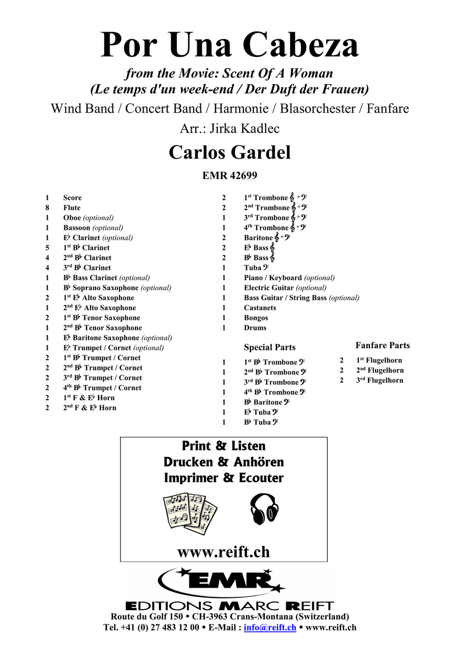 Por Una Cabeza Por Una Cabeza Concert Band scores gallery preview page 2