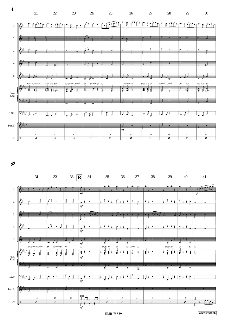 Ding Dong Merrily On High Saxophone Quintet scores gallery preview page 4