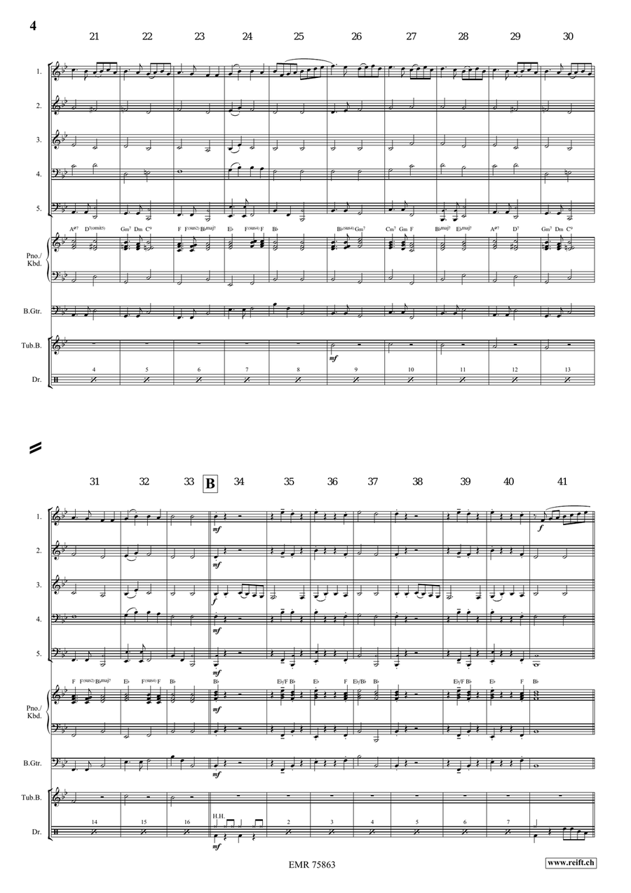 Ding Dong Merrily On High Brass Quintet scores gallery preview page 4