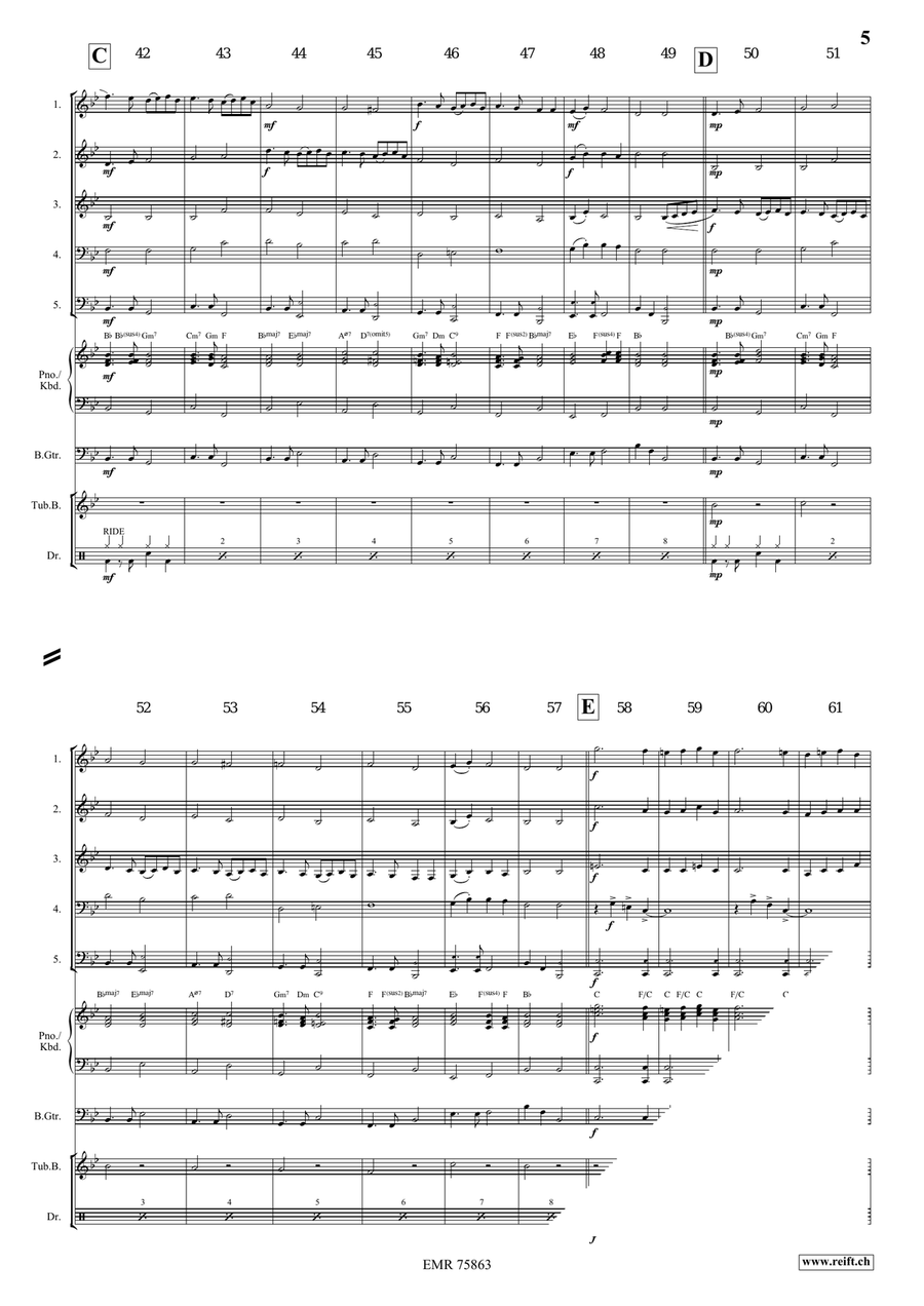 Ding Dong Merrily On High Brass Quintet scores gallery preview page 5