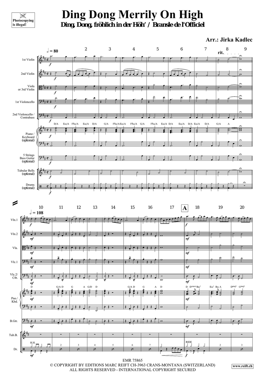 Ding Dong Merrily On High String Orchestra scores gallery preview page 3
