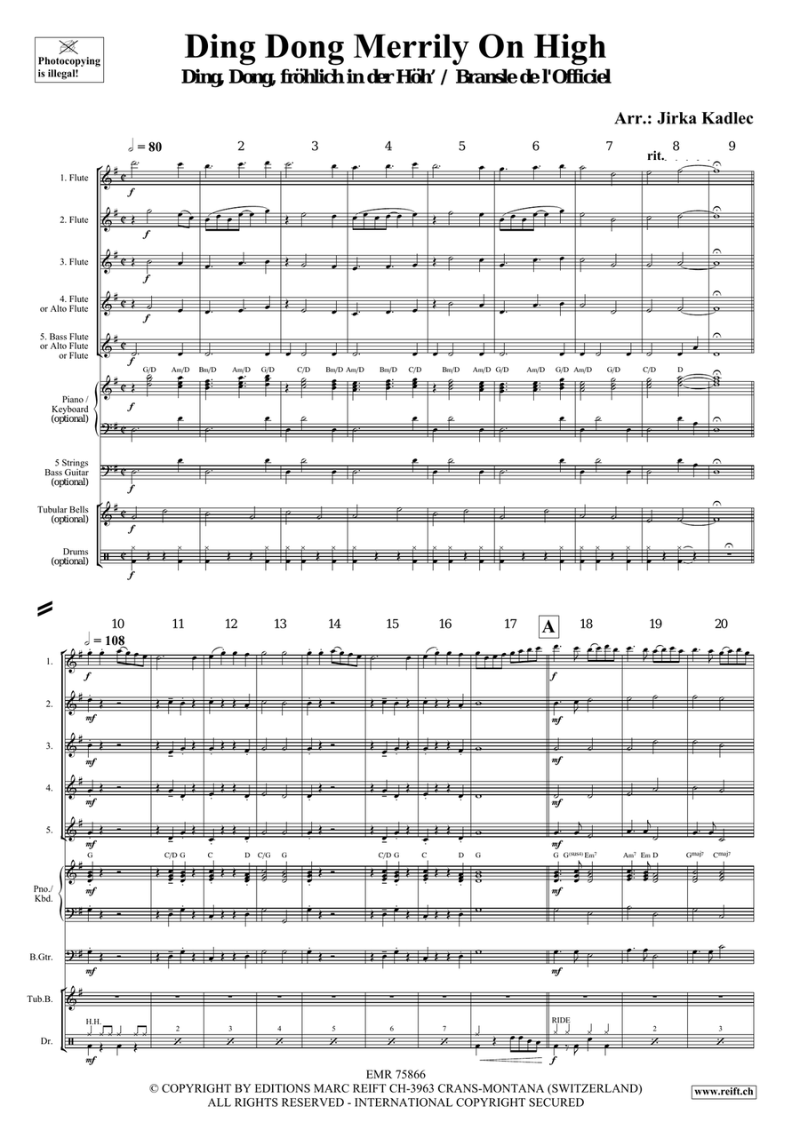 Ding Dong Merrily On High Flute scores gallery preview page 3