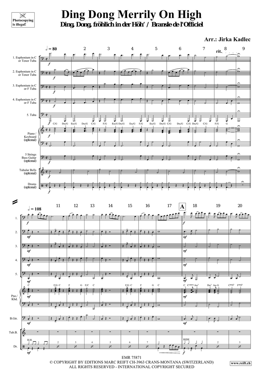 Ding Dong Merrily On High Tuba scores gallery preview page 3