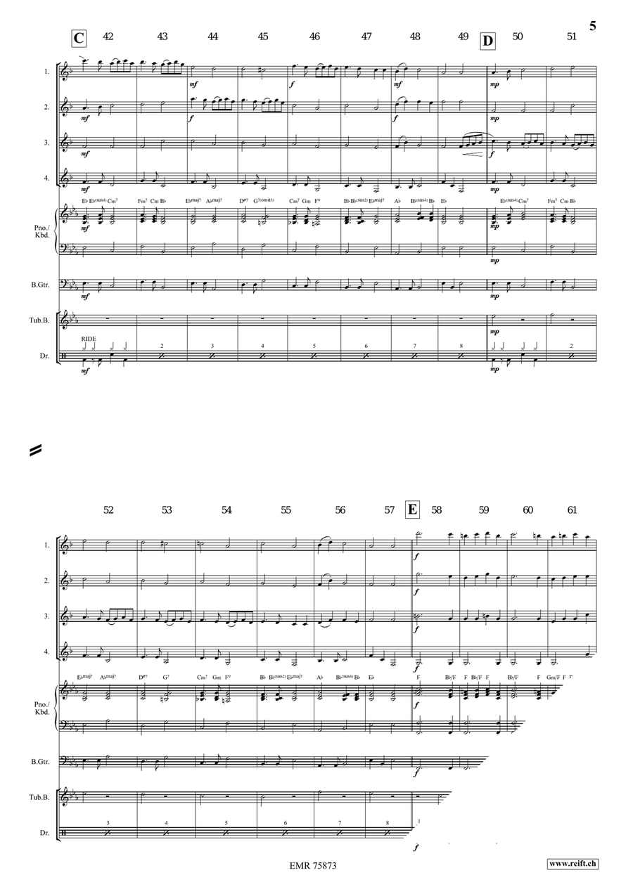 Ding Dong Merrily On High Clarinet Quartet scores gallery preview page 5