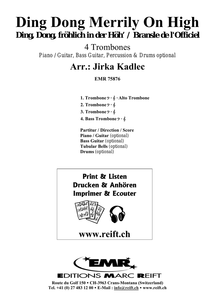 Ding Dong Merrily On High Trombone Quartet scores gallery preview page 2
