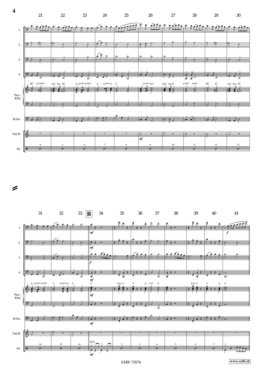 Ding Dong Merrily On High Trombone Quartet scores gallery preview page 4