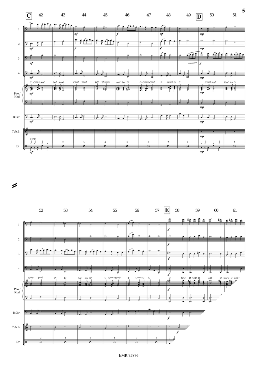 Ding Dong Merrily On High Trombone Quartet scores gallery preview page 5