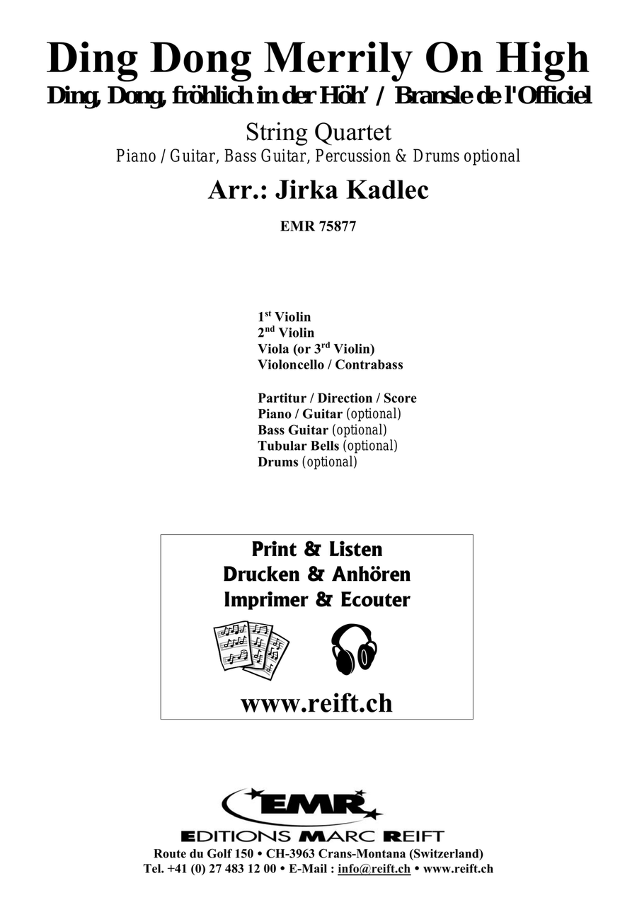 Ding Dong Merrily On High String Quartet scores gallery preview page 2