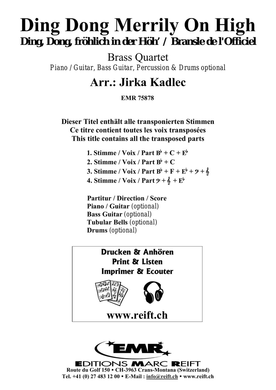Ding Dong Merrily On High Brass Quartet scores gallery preview page 2
