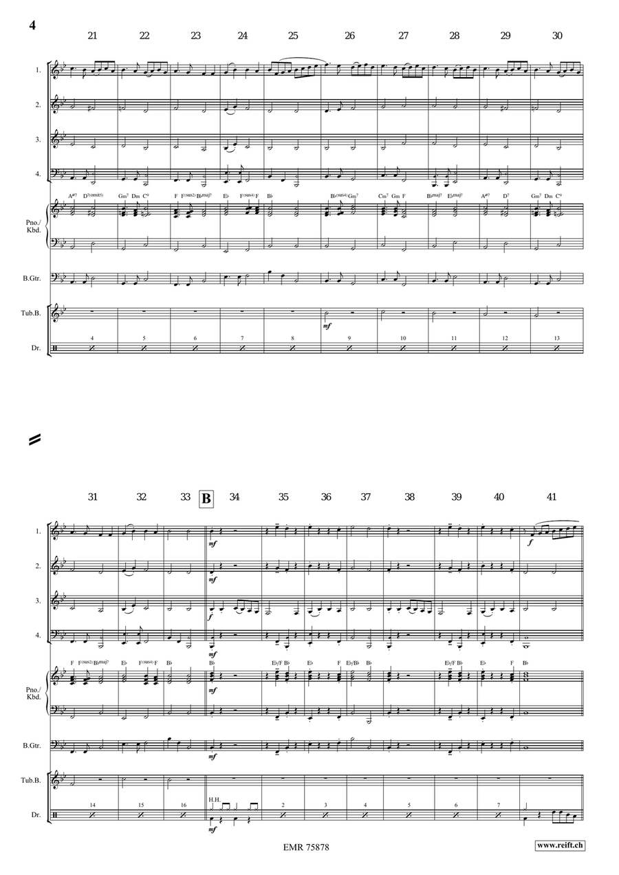 Ding Dong Merrily On High Brass Quartet scores gallery preview page 4